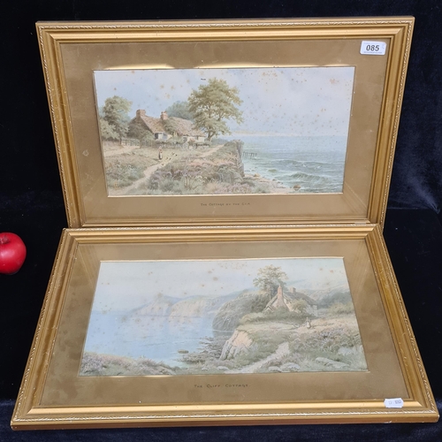 85 - A pair of wonderful prints  titled ' The Cottage by the Sea' and 'The Cliff Cottage'. Features the t... 