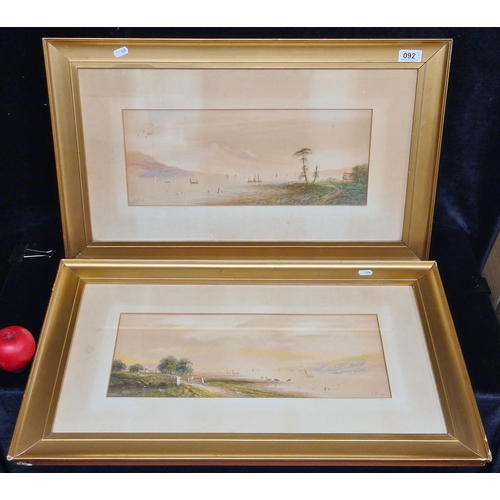 92 - Star Lot : A pair of atmospheric original watercolour on paper painting. Features a Victorian landsc... 