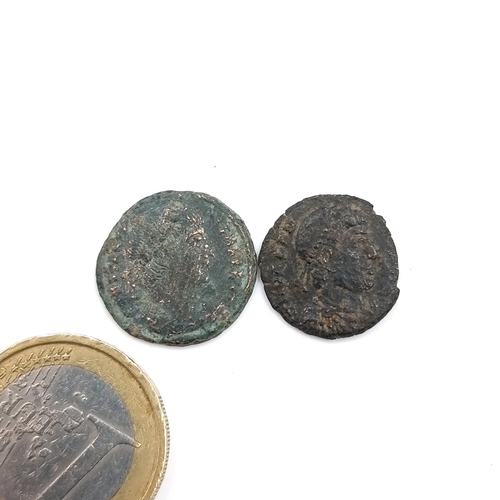 20 - Two excellent encapsulated Roman coins for Constantine the great (306 - 337) & Valentinian (364 - 37... 