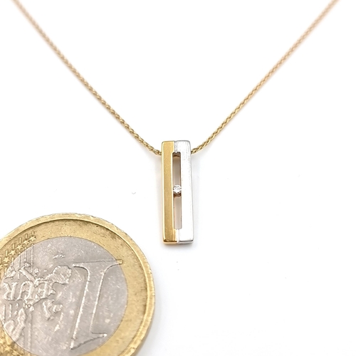 23 - An eight carat gold (333 - tested) diamond necklace. Length of chain - 40 cms. Weight - 2.15 grams. ... 