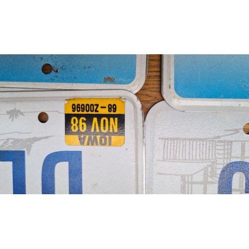 639 - Collection of 11 personalized Iowa license plates, including counties Polk, Monroe, Wayne, Appanoose... 