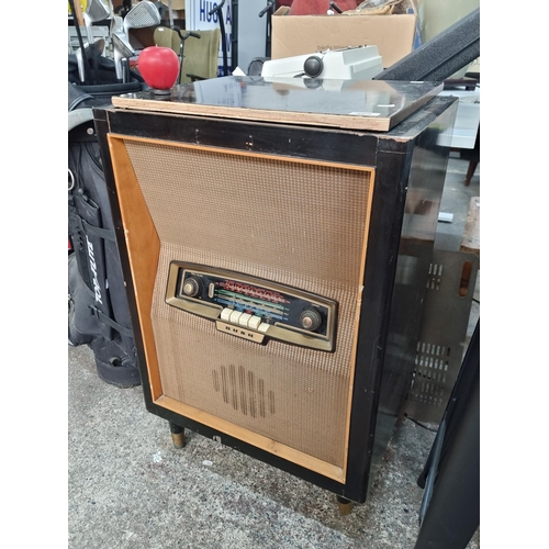 866 - Star Lot : A very cool vintage Garrard record player RC121MKII with a built in Bush Radio. Would mak... 