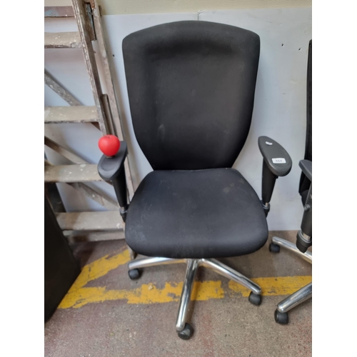 884 - A Zefla Italian made swivel office chair with adjustable height. Zefla leather office chairs retail ... 