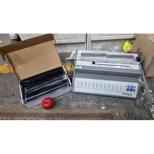 955 - A Renz SRW 360 paper binding machine with a box of plastic binding combs. Over €700 New.