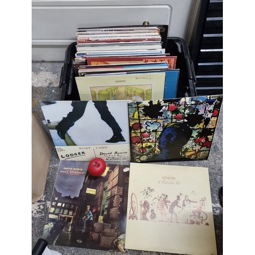 957 - Star Lot : A super collection of LP records featuring 3 x David Bowie and  2x Genesis. Titles includ... 