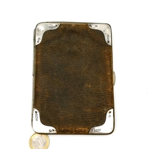 43 - A lovely early 20th century Birmingham Silver and Leather Wallet. With working clasp. Lovely patina ... 