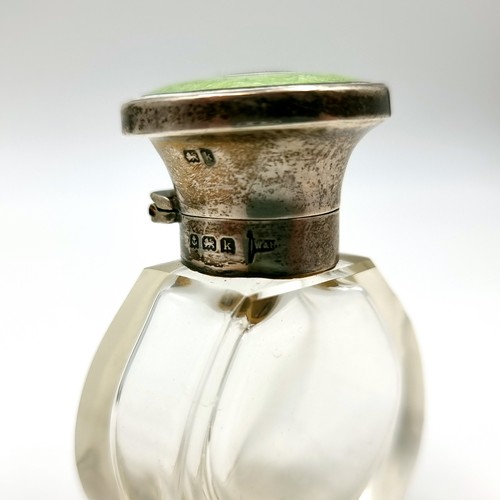 104 - An early 20th century Silver and Guilloche enamel scent bottle with stopper. Along with an antique '... 