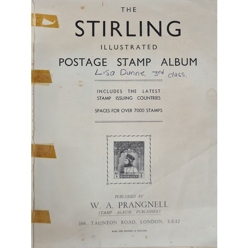 1040 - A Solid Brass 20x25cm oval frame along with a The Stirling Postage Stamp Albums published by W.A. Pr... 