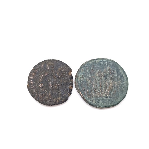 20 - Two excellent encapsulated Roman coins for Constantine the great (306 - 337) & Valentinian (364 - 37... 