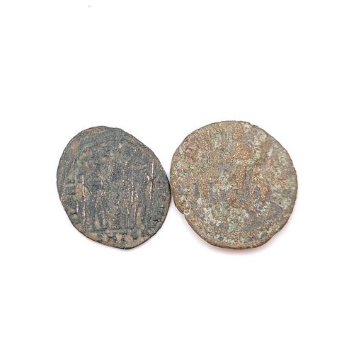 21 - Two encapsulated Roman coins for Constantine the great (306 - 337) & Roman Empress (Date/ period unk... 