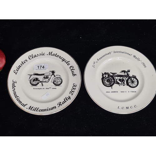 174 - A fascinating lot of motoring memorabilia including two presentation plates including for reading 