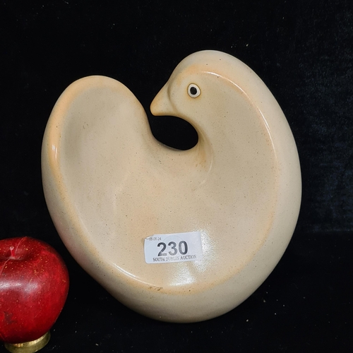 230 - An abstract mid century sculpture of a speckled dove. You can buy a similar one on line for €1000 +