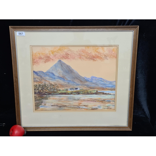 67 - A lovely original chalk pastel on paper painting. Features a picturesque Countryside landscape scene... 