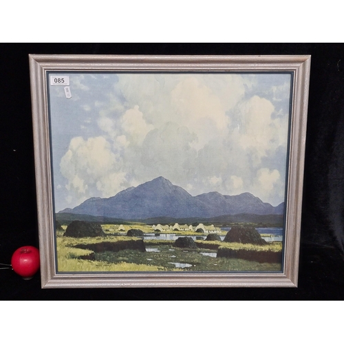 85 - A wonderful print of a Paul Henry painting featuring peat stacks and cottages in the 'Heart of Conne... 