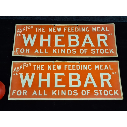 94 - Two fabulous vintage original show cards for Whebar feeding meal.