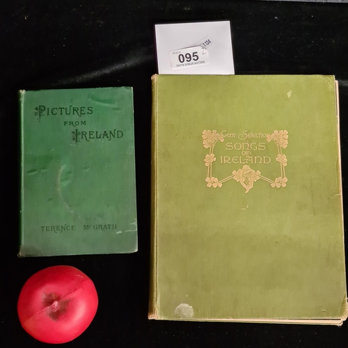 95 - Two antique Irish books including an 1881 Pictures From Ireland, along with an early 20th century Ge... 