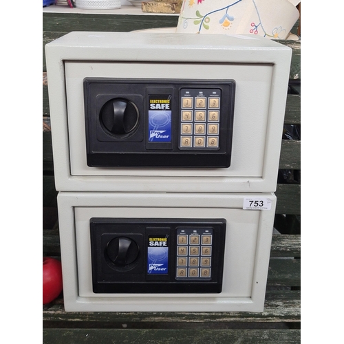 A pair of Electronic Safe Pro User security safes. Entry  code included, coded alike.