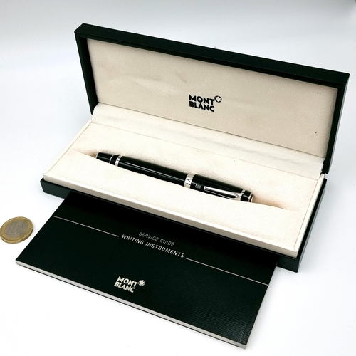 11 - Star Lot : A very nice example of a Mont Blanc ballpoint pen in excellent condition with black barre... 