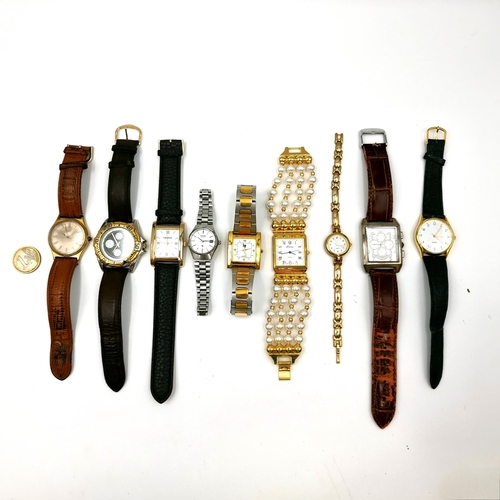 2 - A large collection of assorted wristwatches some vintage together with a boxed example with bi-colou... 