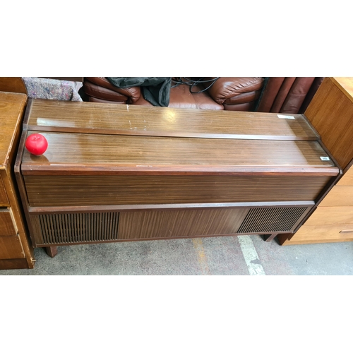 868 - A very cool 1960s vintage radiogram  music centre with concealed Garrard 2025 TC turntable along wit... 