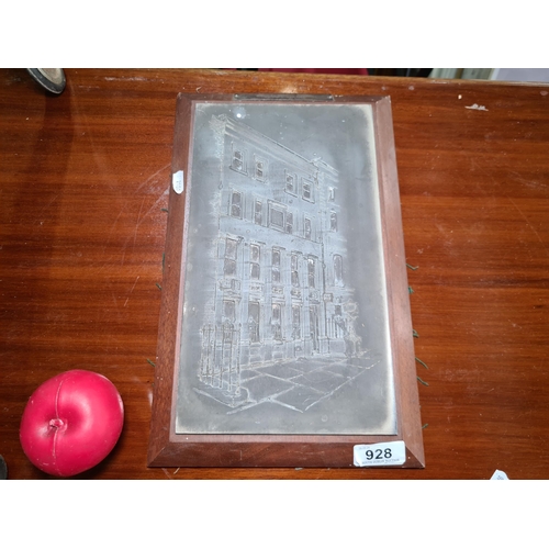 928 - A super  commemorative printing  plaque depicting 'Brownlee Bros Ltd. 32 Molesworth St. 1944-1968, F... 