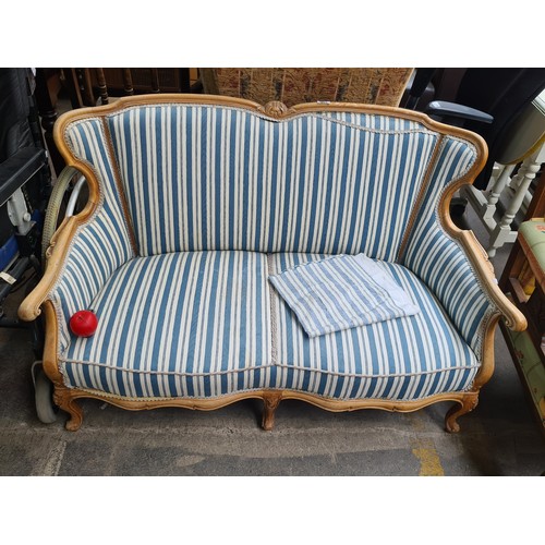 881 - Star lot : A superb vintage French Louis Philippe style two seater chair with wooden frame and uphol... 