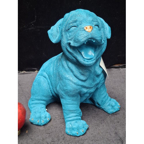 948 - A very funky decorative figure in the form of a dog. In a super vibrant blue. Top interior decor fro... 