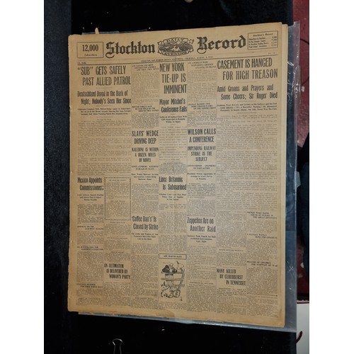 111 - Star lot : Three original copies of  full Stockton Record (California) USA newspapers from June 1916... 