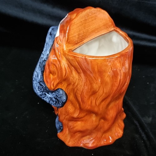 132 - A fabulous brand new large hand painted ceramic orangutan head vase. From a top Uk Design Company.