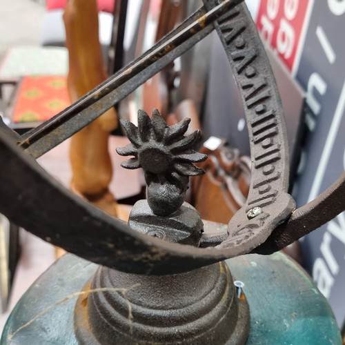 851 - Star lot : An excellent antique Rome's equatorial style armillary sundial mounted onto a very heavy ... 