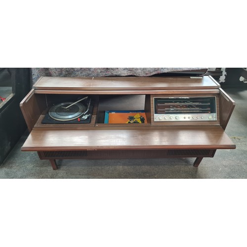 868 - A very cool 1960s vintage radiogram  music centre with concealed Garrard 2025 TC turntable along wit... 