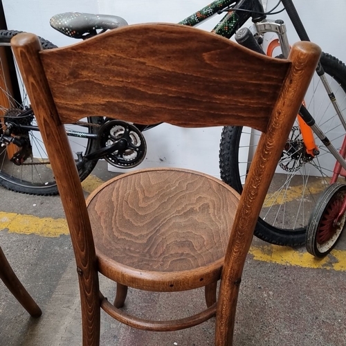 414 - Two gorgeous 1920's Mundus & J. Kohn Ltd Austrian bentwood bistro chairs.