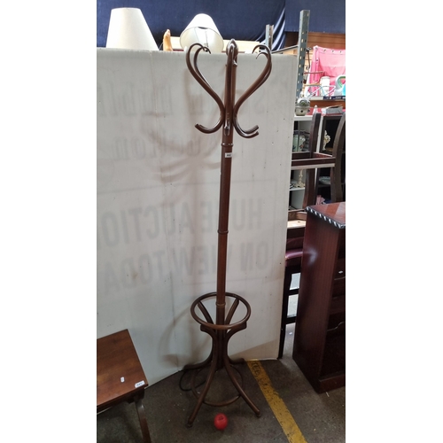 442 - A vintage bent wood hat and coat stand. In good order, will be needing this next month.