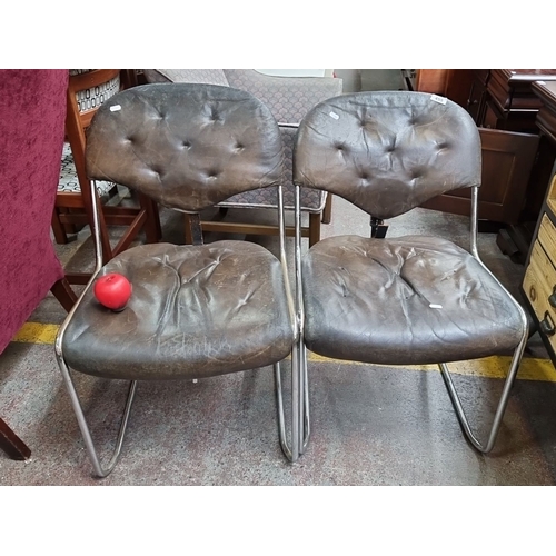 455 - Star Lot: Sam Larsson for DUX of Sweden. A Pair of 1970's 'Sam' chairs. Vintage mid-century modern l... 