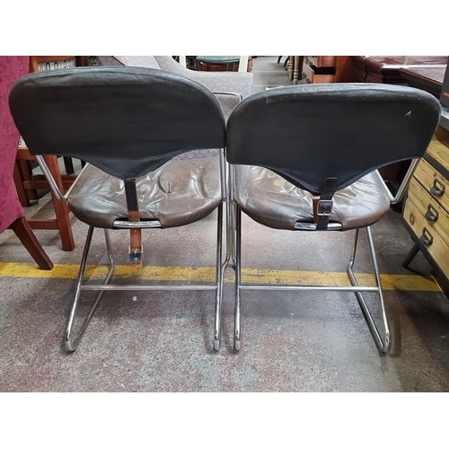 455 - Star Lot: Sam Larsson for DUX of Sweden. A Pair of 1970's 'Sam' chairs. Vintage mid-century modern l... 