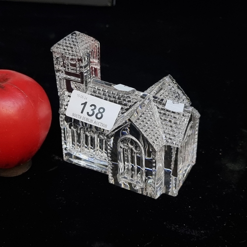 138 - A super paperweight by Waterford Crystal, in the form of a Cathedral. In great condition with acid m... 