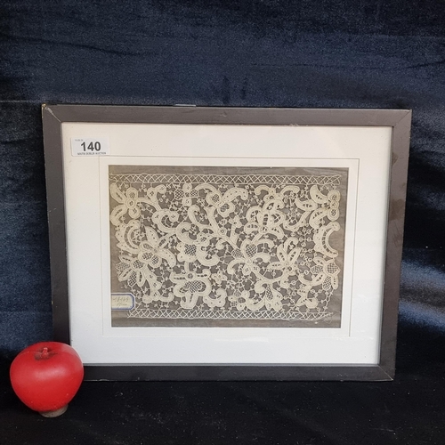 140 - A framed, early 19th century hand crafted piece of lace.