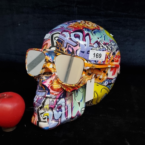 169 - A rather cool colourful Over sized skull head wearing a pair of mirrored sunglasses. From a Top Uk i... 