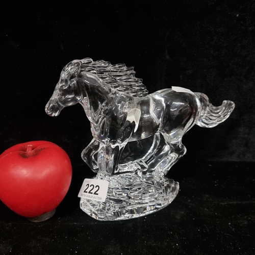 222 - A wonderful Waterford Crystal Galloping horse. In good condition with original sticker and acid mark... 