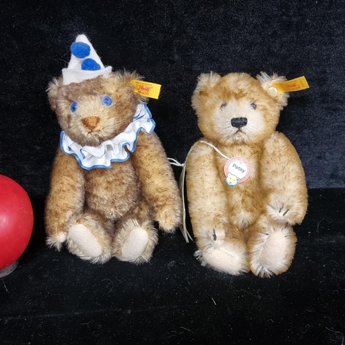 267 - Two original Steiff teddy bear, one named Petsy and another circus themed example. Both with buttone... 