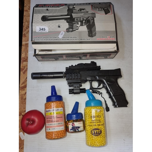 345 - A 'P.698A' Combat Delta Air Sport Gun with 6mm Bullets. In original box. Less than 1 joule.