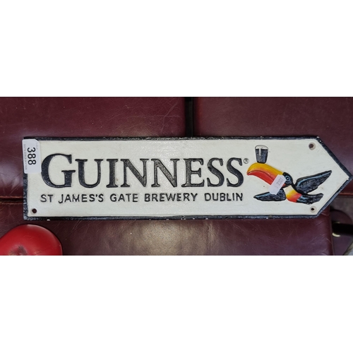 388 - A cast metal 'Guinness St. James Gate Brewery Dublin' advertising sign.