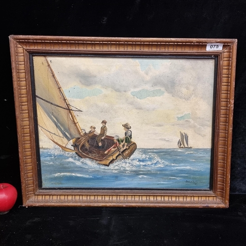 75 - A lovely original oil on canvas painting after Winslow Homer (American, 1836 - 1910) painting titled... 