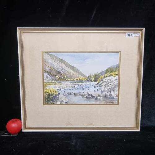 82 - A sweet watercolour on paper painting. Features an Irish landscape scene with yellow gorse flower sh... 