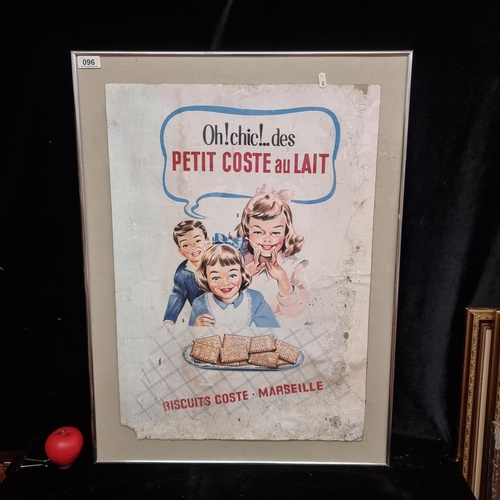 96 - Star Lot: A super 1950's original French advertising poster for biscuits. Large format with some agi... 