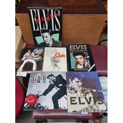 379 - Six books on the subject of Elvis Presley. Including ' Elvis. The Boy who dared to Rock' by Paul Lic... 