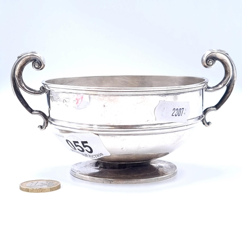 55 - An antique sterling silver chalice with C design handles hallmarked Birmingham - 1903. Maker - Willi... 