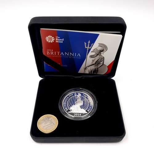 1064 - A Great Britain Britannia One Ounce Silver Proof 2014. Housed in original presentation case.