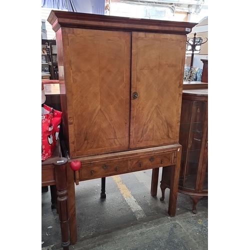 115 - Star Lot : A fabulous Victorian mahogany secretaire cabinet with very attractive wood grain and stri... 