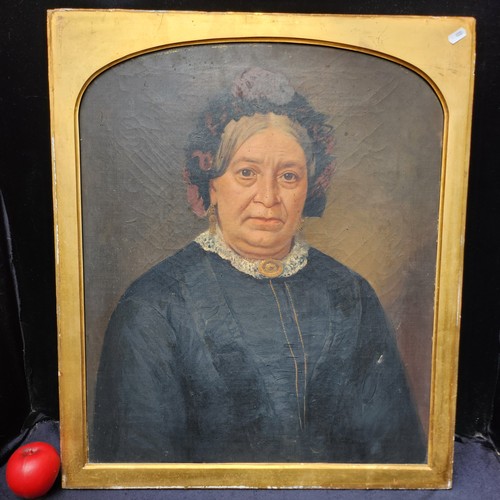 283 - Star Lot: A captivating original Victorian oil on canvas painting. Features a Portrait of Louisa Jan... 